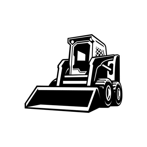 pic of skid steer|black and white skid steer.